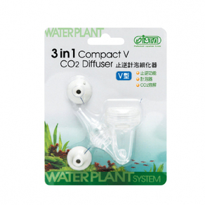 Диффузор CO2 "3 в 1" (с счетчиком пузырьков и обратным клапаном) компактный V-образный малый