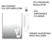 Диффузор CO2 "2 в 1" (с счётчиком пузырьков) конусный компактный