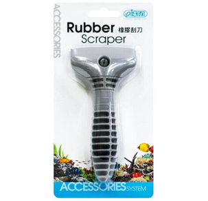 Скребок короткий с резиновым лезвием для чистки стекол аквариума / Rubber Scraper ISTA