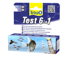 Tetra Test 6in1 Набор полосок-тестов для быстрого измерения 6 показателей (pH, KH, GH, NO2, NO3, Cl2)