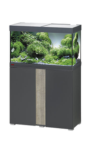 Аквариум EHEIM vivaline 126 LED антрацит с подставкой (вставка тумбы "Серый дуб")