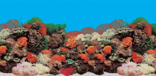 Фон "Кораллы/Растительный" 50x100 см двухсторонний для аквариума (9001/9003)