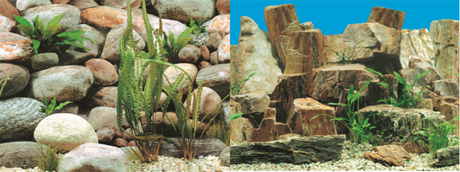 Фон "Каменная терраса/Каменный рельеф" 50x100 см двухсторонний для аквариума (9023/9025)