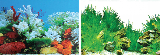 Фон "Морской пейзаж/Подводный рельеф" 50x100 см двухсторонний для аквариума (9029/9030)
