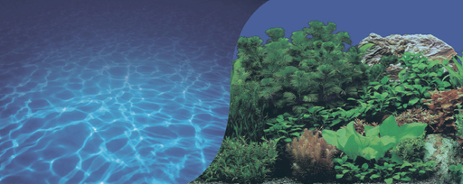 Фон "Синее море/Растительный пейзаж" 50x100 см двухсторонний для аквариума (9063/9071)