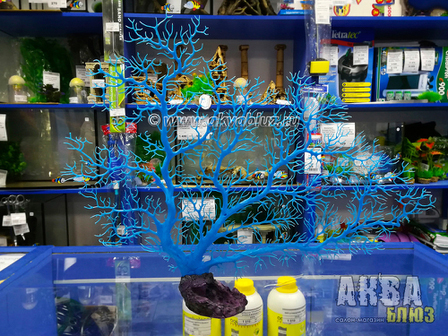 Силиконовый коралл "Горгонария" 60х41 см голубой