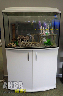 Панорамный аквариум GOLDFISH 120 литров с крышкой-светильником и подставкой